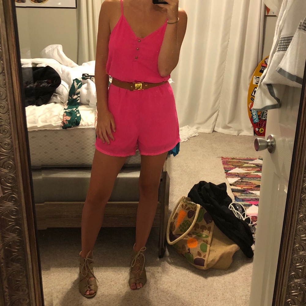 Hot pink romper
